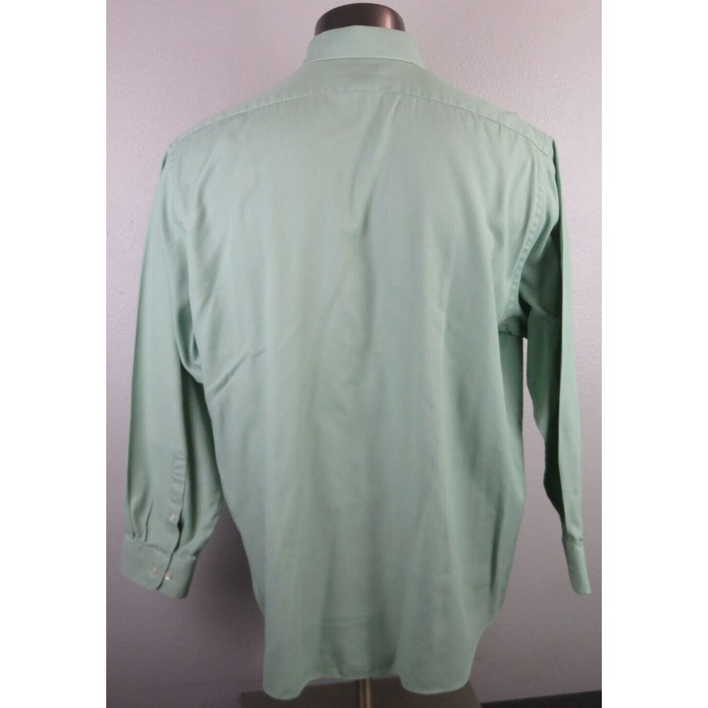 Vintage Van Heusen‎ Long Sleeve Button Front Shirt Size 18 34/35 Pin Cord Green - Picture 2 of 8